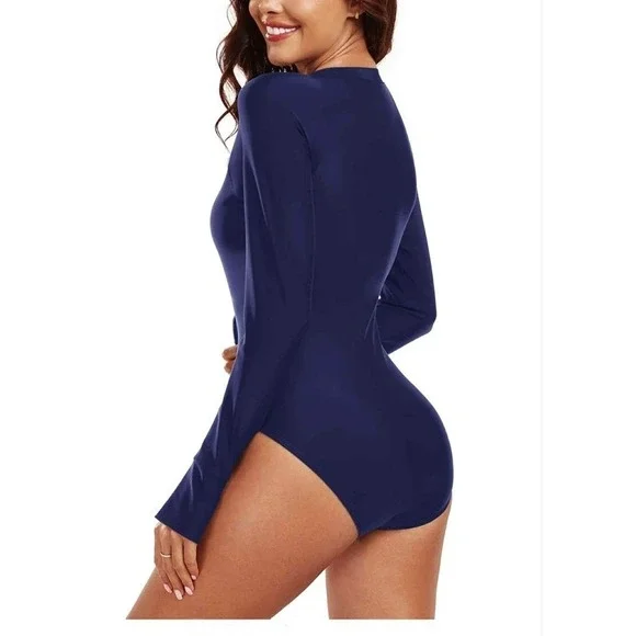 NWT Relleciga One Piece Long Sleeve Rash Guard UV Protection Swimsuit Large - Picture 5 of 6